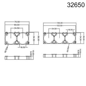 32650 32700バッテリーホルダー、1x2 1x3 ABS難燃性モジュラー取り付けブラケット、21.3/21.7mmリチウムイオン電池スペーサー用穴 - Product Image 3
