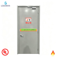 Porte extérieure commerciale en acier homologuée UL, 90 minutes, avec âme en panneau de perlite, porte de sortie métallique creuse, barre anti-panique et kit de serrure