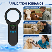 Escáner de Animales, Lector RFID Portátil de 134.2 khz, Tipo FDX-b, Lector de Microchip para Mascotas, Lector de Animales para Identificación de Perros, Gatos y Ganado