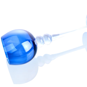 Portavelas de cristal alto más vendido a precio económico pigmentado azul decoración del hogar linterna y tarro de vela - Product Image 6