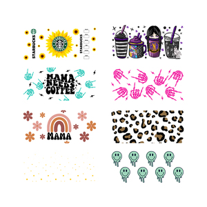 Día DE LA MADRE UV DTF Libbey Wrap 16oz 24oz <span class=keywords><strong>Mama</strong></span> Saying Transfers Etiqueta adhesiva Impermeable UV DTF Cup Wrap Transfers - Product Image 4