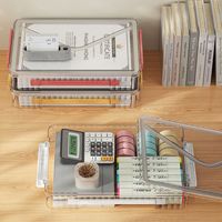 Boîte de rangement portable en PET transparent avec poignée, étui de projet pour papier A4, photos, loisirs créatifs, scrapbooking