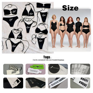 Lüks kadın saten mikro Bikini yüksek kalite Backless mayo 2 parça Set leopar ön özelleştirilebilir sahip takı - Product Image 5