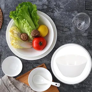 Melamine Bát cắm trại biểu tượng tùy chỉnh hộp carton hiệu suất cao và không thể phá vỡ nhựa hiện đại A5 nhà máy tùy chỉnh Trắng