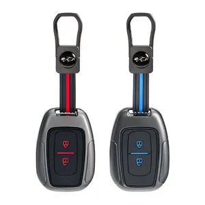 Guscio portachiavi a 2 pulsanti in lega di zinco e silicone per Renault Kwid, Traffic, Symbol, <span class=keywords><strong>Dacia</strong></span> <span class=keywords><strong>Sandero</strong></span>, Logan, Duster 2016-2018 - Product Image 2