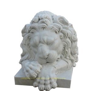 Venta al por mayor tamaño de <span class=keywords><strong>la</strong></span> vida de mármol blanco durmiendo estatua de León - Product Image 2