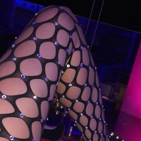 Diamant blanc brillant maille sur le genou haut tube chaussettes résille Long tube chaussettes dentelle décoration noir Sexy bas léger