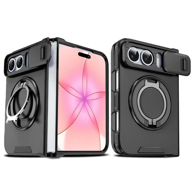 Magnetic 360 Rotatable Kickstand Phone Case for iPhone 18 Fold Slide Camera Cover Shockproof Protective Cover Wholesale Case