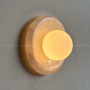 Marble Wall Lamp Led E27 Bulb Base For Bedroom Hotel Villa Background Lighting - Product Image 3