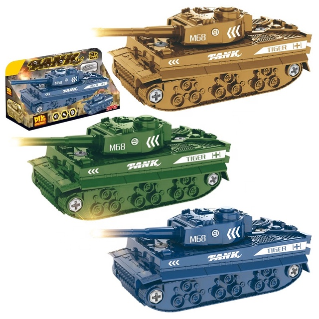 LEZA BABY Mini Simulation tank Toy Electric DIY Disassembly and Assembly tank with Sound and Light Simulation Toy Car