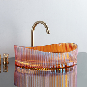 Lavabo Moderno de Cristal Artístico, Colorido, Ovalado, para Baño y Hotel - Product Image 2