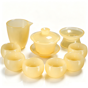 High Quality Sky Blue Liuli Glass <b>Tea</b> <b>Set</b> Factory Direct Sale Customizable Chinese Kung Fu <b>Tea</b> Ware Handmade Azure Colored - Product Image 3
