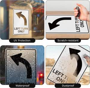 Señal personalizada de giro a la izquierda solo agujeros preperforados señalización de tráfico de aluminio para almacén de estacionamiento de calle de carretera - Product Image 6