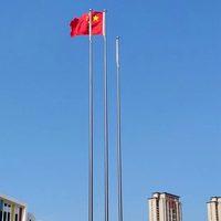 Mât de drapeau tout-terrain de 8 pieds (2,4 m) importé de Chine, avec brosse anti-nœuds, en métal durable pour drapeaux extérieurs