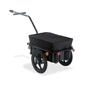 Boîte en plastique durable et sécurisée, cadre en métal, capacité de charge de 50kg, grande remorque pour vélo cargo, camping-car, voyage agricole