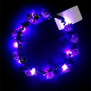 Serre-têtes lumineux à <span class=keywords><strong>LED</strong></span> clignotants, couronnes de fleurs scintillantes, guirlandes florales lumineuses pour fêtes et raves, couronnes décoratives lumineuses - Product Image 6