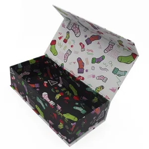 定制标志搞笑纸socken verpackung婴儿儿童袜子礼品包装盒婴儿袜子包装