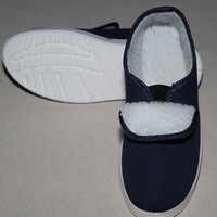 Zapatos de seguridad unisex cómodos para invierno, de caña baja, con suela de PU, color azul marino, para sala limpia, cálidos, antiestáticos, para trabajo industrial.