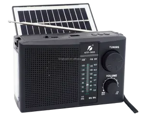 KTF-1653便携式无线调幅调频SW 8波段太阳能户外收音机蓝牙扬声器带手电筒多功能Mp3 TF USB音乐播放器