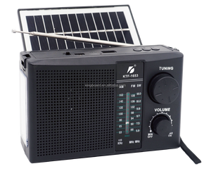 Radio Portátil Inalámbrica KTF-1653 AM FM SW de 8 Bandas con Energía Solar, Altavoz Bluetooth para Exteriores con Linterna, Reproductor de Música Multifunción con MP3, TF y USB - Product Image 1