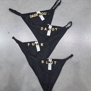 Mutandine da <span class=keywords><strong>Donna</strong></span> Personalizzate con Lettere DIY in Strass, Sexy in Cotone Nero Bianco Blu <span class=keywords><strong>Rosso</strong></span>, <span class=keywords><strong>Intimo</strong></span> Femminile - Product Image 4
