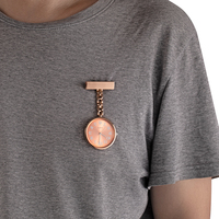 Montre de poche pour infirmières en alliage de zinc de style moderne, broche de poitrine de médecin, quartz, or rose, vente en gros