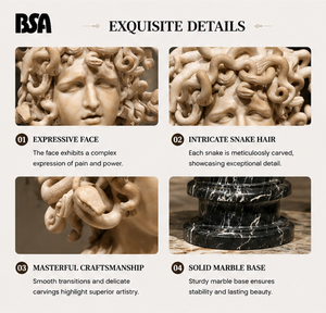 Statue de la Méduse classique de luxe BSA, sculpture de la Méduse de style européen pour villa et salle d'exposition, taille personnalisée prise en charge - Product Image 3