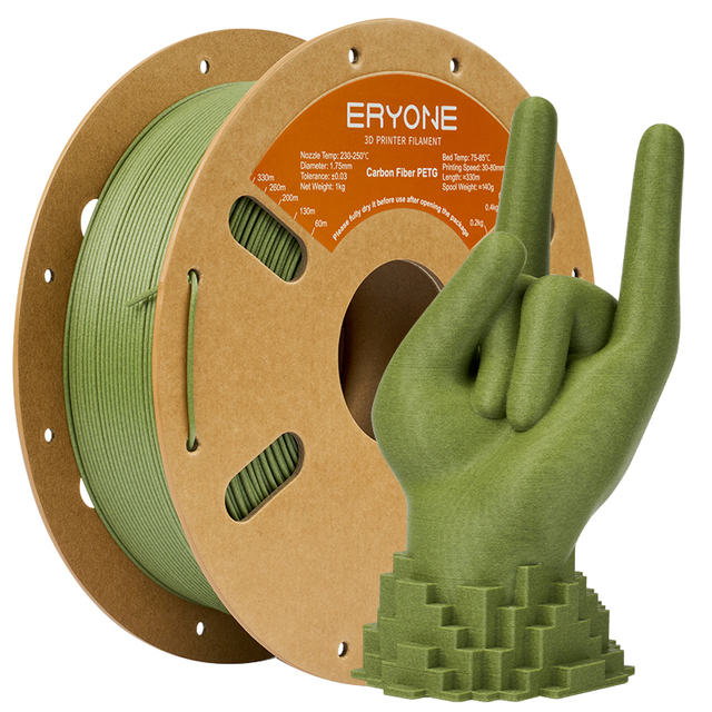 ERYONE PETG Carbon Glass PETG CF Filament ERYONE 1.75mm 1kg 3D Printer Filament