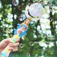 Baguette Magique Princesse Influenceuse : Machine à Bulles Lumineuse Musicale Portable Anti-Fuite en Plastique – Jouet Unisexe