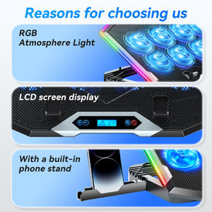 8 ventilateurs silencieux coussin de refroidissement pour ordinateur <span class=keywords><strong>portable</strong></span> bonne ventilation avec flux d'air stong - Product Image 4