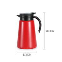 Carafe à café isotherme Olerd 1000 ml classique, écologique, en acier inoxydable à double paroi avec poignée