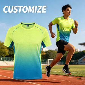 OME Custom Logo Digital Print Knitted Sporty Marathon Team Event Promotion Men's <b>T</b>-<b>Shirt</b> 180g <b>Polyester</b> Running Gym Dry-Fit - Product Image 1
