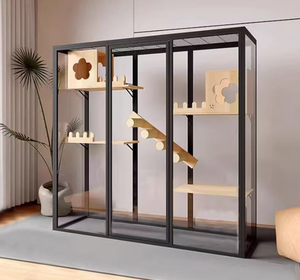 Villa multinivel <span class=keywords><strong>para</strong></span> gatos de madera maciza, jaula espaciosa <span class=keywords><strong>para</strong></span> gatos con árbol rascador, mueble <span class=keywords><strong>para</strong></span> mascotas de interior, jaula <span class=keywords><strong>para</strong></span> gatos. - Product Image 2