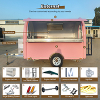 Remorque alimentaire ronde bleue personnalisée JINLIJING, bar mobile, cuisine commerciale entièrement équipée, camion de café et de boissons à vendre