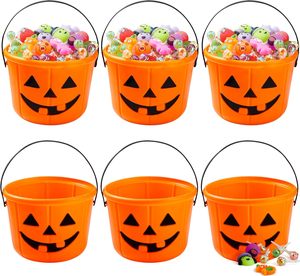 Panier à bonbons et seaux <span class=keywords><strong>Jack</strong></span> <span class=keywords><strong>O</strong></span> Lantern pour le tour ou le traitement, seaux orange pour Halloween Trick or Treat Seau à citrouille - Product Image 5