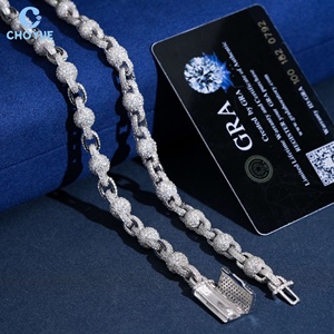 สร้อยคอคิวบันลิงค์แบบ Iced Out ประดับเพชรโมอิสซาไนต์เต็มเส้น ดีไซน์จมูกหมู สำหรับผู้ชายและผู้หญิง พร้อมเครื่องประดับเพชรเต็มเส้น - Product Image 2