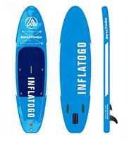 Planche de paddle gonflable (SUP) InflaToGo 11'6" tout usage 10'6" x 32" x 6" en PVC avec 3 ailerons, pompe manuelle, leash et kit de réparation