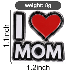 Pin Enamel Custom I Love Mom Hati Merah Lencana Logam Hadiah Hari Ibu Pin Kerah Kreatif untuk Ibu Perhiasan Fashion - Product Image 6