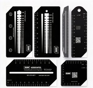 Règle de mesure de fissures en plastique format carte de poche avec logo personnalisé pour l'inspection des fissures dans le bâtiment et l'ingénierie structurelle - Product Image 3