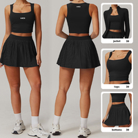 Benutzer definierte leere Yoga Tennis röcke Tennis kleid mit Shorts mit Tasche