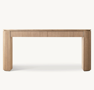 Table d'entrée en bois massif de chêne personnalisable pour la maison Table console de salon sculptée de luxe avec tiroirs