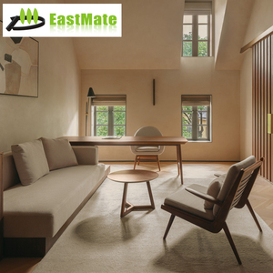 Suite d'affaires pour hôtel étoilé, ensemble de chambre à coucher en bois massif <span class=keywords><strong>avec</strong></span> lit king-size, design zoné réception/dormir/bureau, mobilier Eastmate sur mesure pour villa - Product Image 1