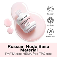 Vernis Gel UV Haute Transparence Effet Brillant Nude Russe, Matériau Sans HEMA, OEM, Résine de Vernis Gel UV à Base Végétale