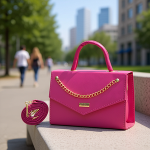 Bolso Bandolera para Mujer Belisa, Cuero Genuino, Cierre de Cremallera Impermeable, Decoración de Cadena, Uso Diario en Todas las Estaciones - Product Image 2