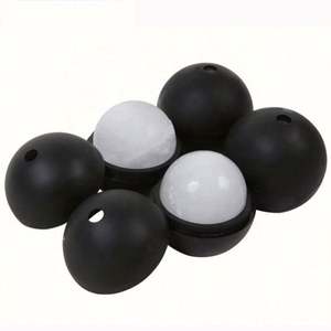 Custom Logo Printed Reusable Eco-friendly Non-stick Silicone Sphere Mold Round Ice Ball Maker for Whisky Ice Cream Tubs - Product Image 5