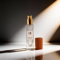 Flacon de parfum vide de luxe 15 ml format voyage, carré, en verre transparent, avec atomiseur et couvercle en bois naturel, mini vaporisateur de parfum