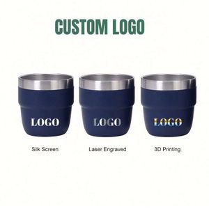 Nuevo en 2025: Vasos Apilables de Metal Reutilizables para Café/Vino de 4oz/6oz/8oz, Mini Vasos con Logotipo Personalizado, Libres de BPA - Product Image 3