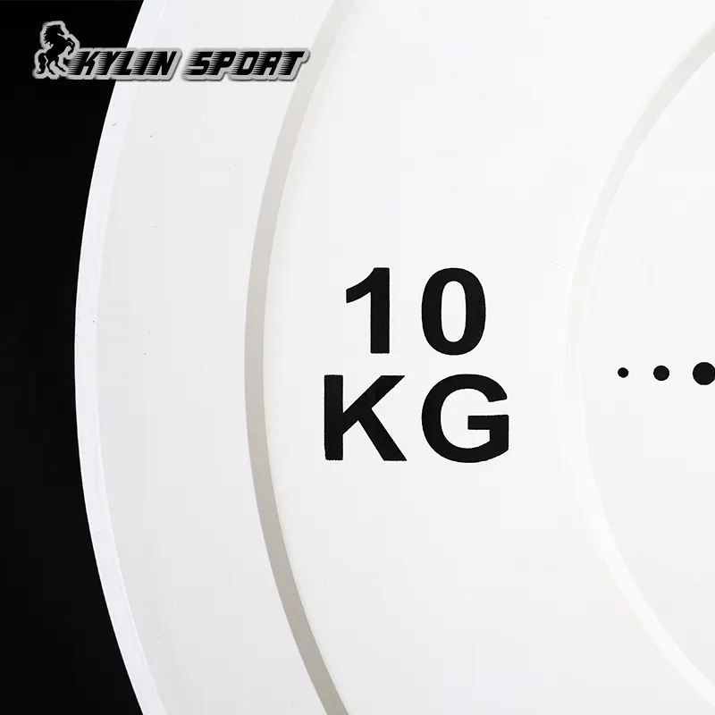 באיכות גבוהה הניתנת להתאמה אישית של משקולת גומי לבן צלחות משקל KG צלחות פגוש 10KG*2