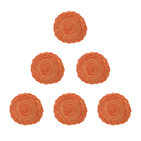 Napperon de table en polyester et coton tressé, diamètre 300 mm, rayé orange automne, tissé, antidérapant, isolant thermique, vente en gros