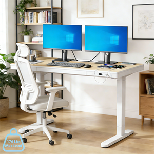 Escritorio Eléctrico Moderno <span class=keywords><strong>de</strong></span> 48 Pulgadas con Cajón, Altura Ajustable, Gestión <span class=keywords><strong>de</strong></span> Cables, Carga Inalámbrica, Puerto USB, Motor Silencioso para el Hogar - Product Image 1